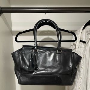 Genuine leather black Coach satchel